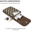 imageBOSTANTEN Vegan Leather Small Crossbody Bags for Women Designer Cell Phone Bag Wallet Purses Adjustable StrapCheckered Coffee