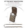 imageBOSTANTEN Vegan Leather Small Crossbody Bags for Women Designer Cell Phone Bag Wallet Purses Adjustable StrapCheckered Coffee