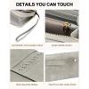 imageBOSTANTEN Wallets for Women Leather RFID Double Zipper Around Credit Card Holder Large Capacity Wristlet Clutch WalletCloud Gray