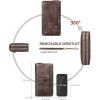 imageBOSTANTEN Wallets for Women Leather RFID Double Zipper Around Credit Card Holder Large Capacity Wristlet Clutch WalletTcoffee