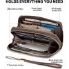 imageBOSTANTEN Wallets for Women Leather RFID Double Zipper Around Credit Card Holder Large Capacity Wristlet Clutch WalletTcoffee