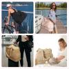 imageBOSTANTEN Weekender Bags for Women Waterproof Gym Bag with Shoe Compartment Ideal Carryon Bag for Sport and Travel BlackABrown