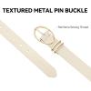 imageBOSTANTEN Women Belts For Jeans Dresses Pants Trendy Ladies Leather Waist Black Belt with Silver Oval Buckle008whiteLeather