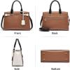 imageBOSTANTEN Women Leather Handbag Designer Satchel Purses Top Handle Shoulder Totes Crossbody BagA05brown With White