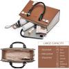 imageBOSTANTEN Women Leather Handbag Designer Satchel Purses Top Handle Shoulder Totes Crossbody BagA05brown With White