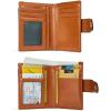 imageBOSTANTEN Women Leather Wallet RFID Blocking Small Bifold Zipper Pocket Wallet Card Case Purse with ID Window1abbrown