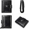 imageBOSTANTEN Women Leather Wallet RFID Blocking Small Bifold Zipper Pocket Wallet Card Case Purse with ID Window1black