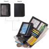 imageBOSTANTEN Women Leather Wallet RFID Blocking Small Bifold Zipper Pocket Wallet Card Case Purse with ID Window1black