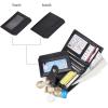 imageBOSTANTEN Women Leather Wallet RFID Blocking Small Bifold Zipper Pocket Wallet Card Case Purse with ID Window2black pebble