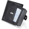 imageBOSTANTEN Women Leather Wallet RFID Blocking Small Bifold Zipper Pocket Wallet Card Case Purse with ID Window2black pebble