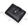 imageBOSTANTEN Women Leather Wallet RFID Blocking Small Bifold Zipper Pocket Wallet Card Case Purse with ID Window2black pebble