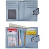 imageBOSTANTEN Women Leather Wallet RFID Blocking Small Bifold Zipper Pocket Wallet Card Case Purse with ID Window2blue pebble