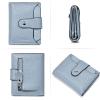 imageBOSTANTEN Women Leather Wallet RFID Blocking Small Bifold Zipper Pocket Wallet Card Case Purse with ID Window2blue pebble