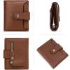 imageBOSTANTEN Women Leather Wallet RFID Blocking Small Bifold Zipper Pocket Wallet Card Case Purse with ID Window2brown pebble