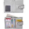 imageBOSTANTEN Women Leather Wallet RFID Blocking Small Bifold Zipper Pocket Wallet Card Case Purse with ID Window2grey