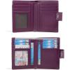 imageBOSTANTEN Women Leather Wallet RFID Blocking Small Bifold Zipper Pocket Wallet Card Case Purse with ID Window2purple pebble