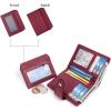 imageBOSTANTEN Women Leather Wallet RFID Blocking Small Bifold Zipper Pocket Wallet Card Case Purse with ID Window2red pebble