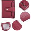 imageBOSTANTEN Women Leather Wallet RFID Blocking Small Bifold Zipper Pocket Wallet Card Case Purse with ID Window2red pebble