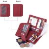 imageBOSTANTEN Women Leather Wallet RFID Blocking Small Bifold Zipper Pocket Wallet Card Case Purse with ID Window3Wine Red