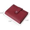 imageBOSTANTEN Women Leather Wallet RFID Blocking Small Bifold Zipper Pocket Wallet Card Case Purse with ID Window3Wine Red