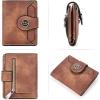 imageBOSTANTEN Women Leather Wallet RFID Blocking Small Bifold Zipper Pocket Wallet Card Case Purse with ID Window6BrownRG