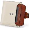 imageBOSTANTEN Women Leather Wallet RFID Blocking Small Bifold Zipper Pocket Wallet Card Case Purse with ID WindowBeige with Brown