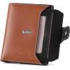imageBOSTANTEN Women Leather Wallet RFID Blocking Small Bifold Zipper Pocket Wallet Card Case Purse with ID WindowBrownBlack