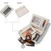 imageBOSTANTEN Women Leather Wallet RFID Blocking Small Bifold Zipper Pocket Wallet Card Case Purse with ID WindowFloral Pattern Beige