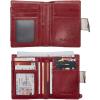 imageBOSTANTEN Women Leather Wallet RFID Blocking Small Bifold Zipper Pocket Wallet Card Case Purse with ID WindowFloral Pattern Red