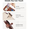 imageBOSTANTEN Women Leather Wallet Small RFID Blocking Bifold Zipper Pocket Wallet Card Case with ID Window BlackBeige1Beige