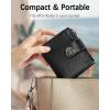 imageBOSTANTEN Women Leather Wallet Small RFID Blocking Bifold Zipper Pocket Wallet Card Case with ID Window BlackBeige1Black