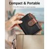 imageBOSTANTEN Women Leather Wallet Small RFID Blocking Bifold Zipper Pocket Wallet Card Case with ID Window BlackBeige1BlackBeige