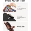 imageBOSTANTEN Women Leather Wallet Small RFID Blocking Bifold Zipper Pocket Wallet Card Case with ID Window BlackBeige1BlackBeige