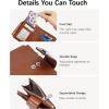 imageBOSTANTEN Women Leather Wallet Small RFID Blocking Bifold Zipper Pocket Wallet Card Case with ID Window BlackBeige1Brown
