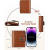 imageBOSTANTEN Women Leather Wallet Small RFID Blocking Bifold Zipper Pocket Wallet Card Case with ID Window BlackBeige1Brown