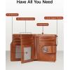 imageBOSTANTEN Women Leather Wallet Small RFID Blocking Bifold Zipper Pocket Wallet Card Case with ID Window BlackBeige1Brown