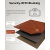 imageBOSTANTEN Women Leather Wallet Small RFID Blocking Bifold Zipper Pocket Wallet Card Case with ID Window BlackBeige1Brown