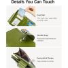imageBOSTANTEN Women Leather Wallet Small RFID Blocking Bifold Zipper Pocket Wallet Card Case with ID Window BlackBeige1Green