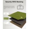 imageBOSTANTEN Women Leather Wallet Small RFID Blocking Bifold Zipper Pocket Wallet Card Case with ID Window BlackBeige1Green