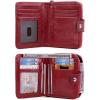 imageBOSTANTEN Women Leather Wallet Small RFID Blocking Bifold Zipper Pocket Wallet Card Case with ID Window BlackBeige3aWine Red