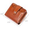 imageBOSTANTEN Women Leather Wallet Small RFID Blocking Bifold Zipper Pocket Wallet Card Case with ID Window BlackBeige3abrownoil Wax