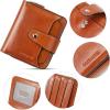 imageBOSTANTEN Women Leather Wallet Small RFID Blocking Bifold Zipper Pocket Wallet Card Case with ID Window BlackBeige3abrownoil Wax