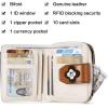 imageBOSTANTEN Women Leather Wallet Small RFID Blocking Bifold Zipper Pocket Wallet Card Case with ID Window BlackBeige3afloral Beige