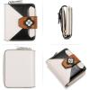 imageBOSTANTEN Women Leather Wallet Small RFID Blocking Bifold Zipper Pocket Wallet Card Case with ID Window BlackBeige3afloral Beige