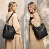 imageBOSTANTEN Womens Leather Designer Handbags Tote Purses Shoulder Bucket BagsA01black