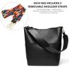imageBOSTANTEN Womens Leather Designer Handbags Tote Purses Shoulder Bucket BagsA01black