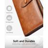 imageBOSTANTEN Womens Leather Wallets RFID Blocking Large Capacity Trifold Card Holder Ladies Phone Clutch BrownABrownoil wax