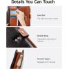 imageBOSTANTEN Womens Leather Wallets RFID Blocking Large Capacity Trifold Card Holder Ladies Phone Clutch BrownCBlackBrown
