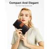 imageBOSTANTEN Womens Leather Wallets RFID Blocking Large Capacity Trifold Card Holder Ladies Phone Clutch BrownCBlackBrown