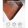 imageBOSTANTEN Womens Leather Wallets RFID Blocking Large Capacity Trifold Card Holder Ladies Phone Clutch BrownCOrange Brown